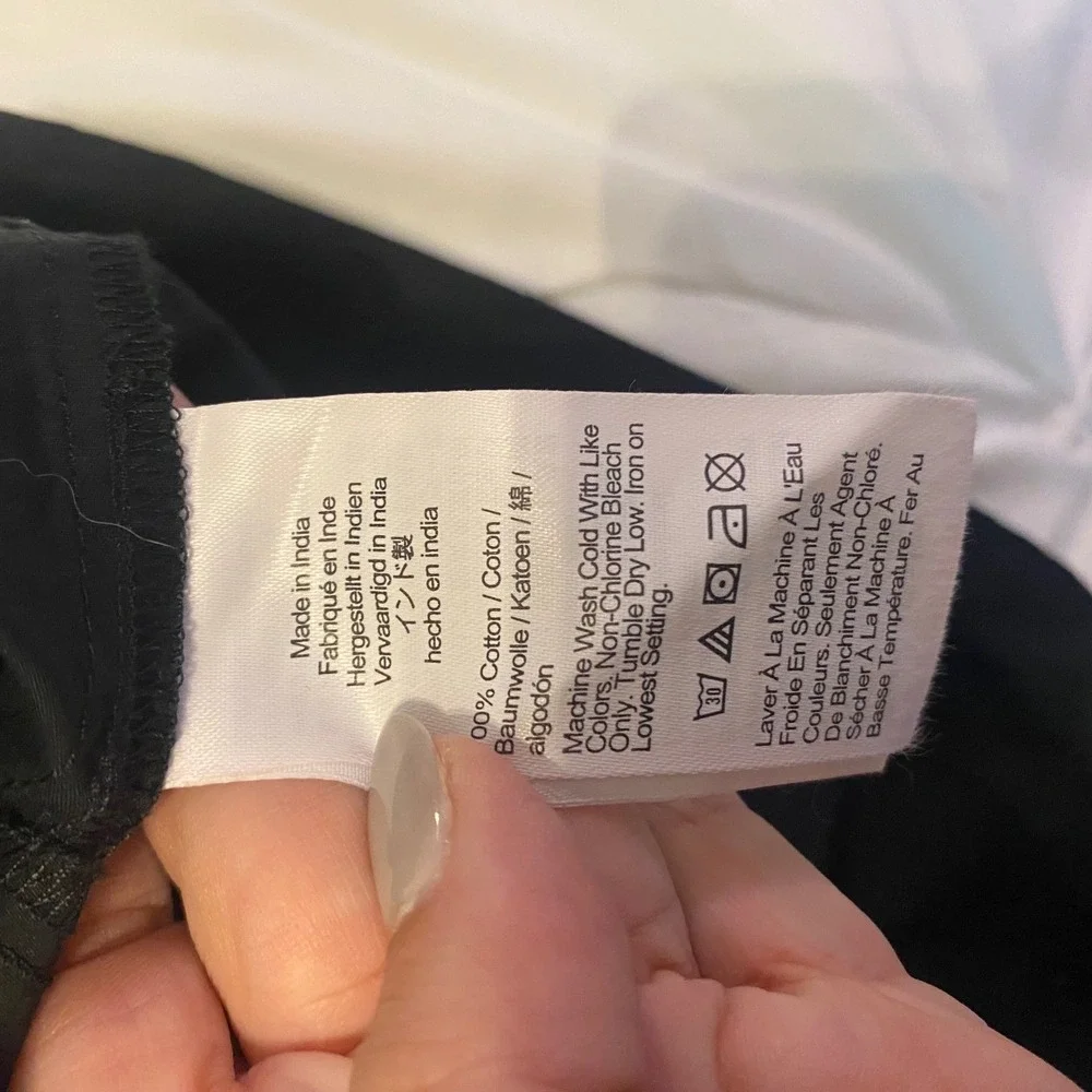 Madewell Mini Dress XS Black Puff Gathered Shoulder Minimalist 100% Cotton